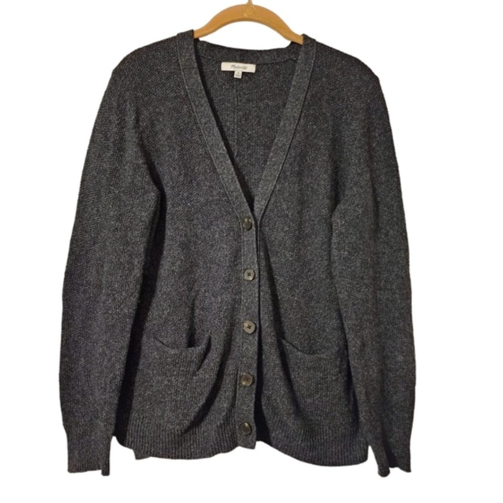Madewell Charcoal Grey Button Up  Seedstitch Cartigan Sweater Size XXS